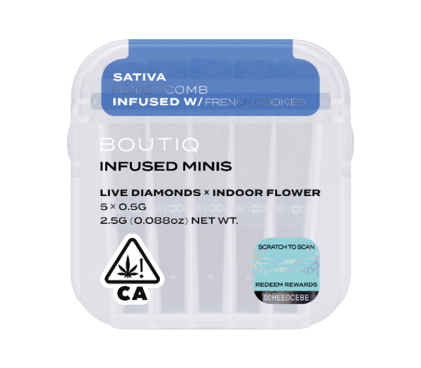 Boutiq Infused Minis Pre rolls Honeycomb and French Cookies