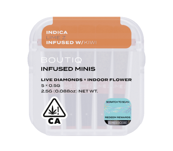 Boutiq Infused Minis Pre rolls Lime Z and Kiwi