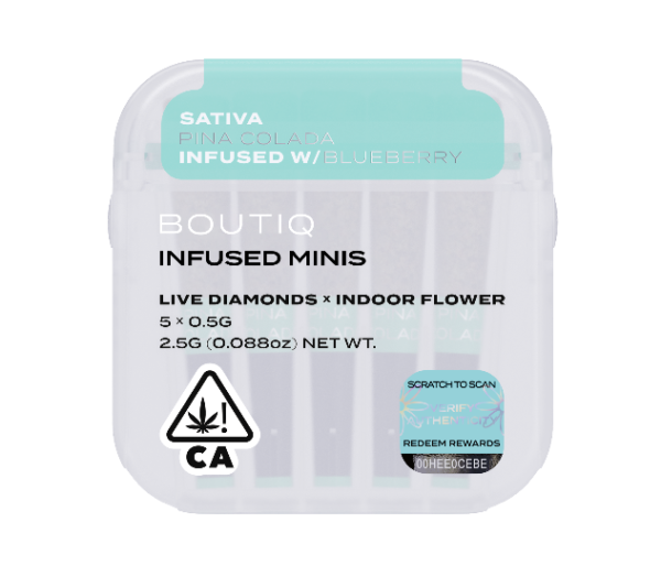 Boutiq Infused Mini Pre Rolls Pina Colada and Blueberry