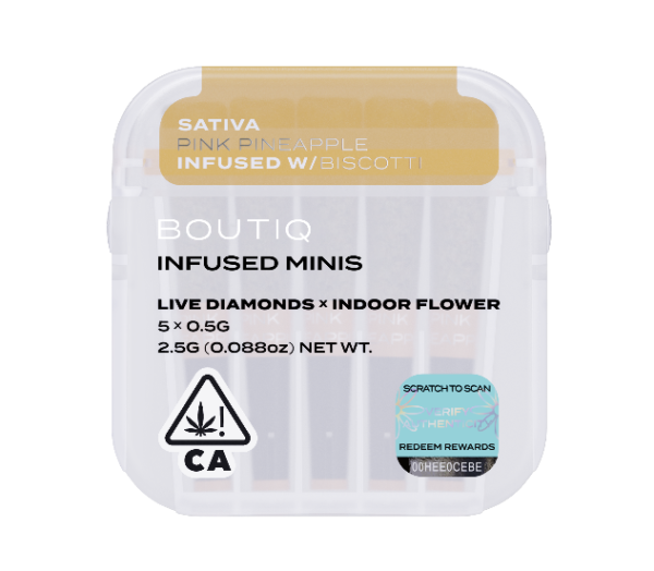 Boutiq Infused Minis Pre Rolls Pink Pineapple and Biscotti
