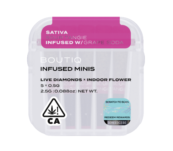 Boutiq Infused Minis Pre Rolls Sour Tangie and Grape Soca