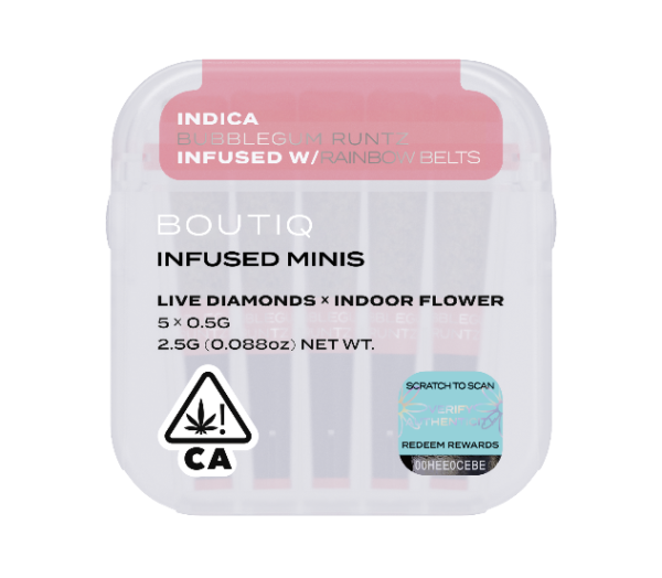 Boutiq Infused Minis Pre Rolls Bubblegum Runtz x Rainbow Beltz