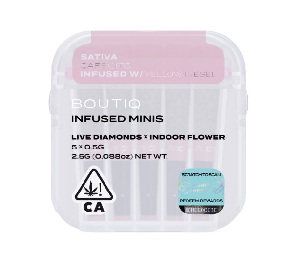 Boutiq Infused Minis Pre Rolls Cafecito x Yellow Diesel